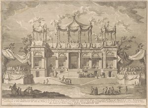 La Seconda Macchina per la Chinea del 1770: Il Portico del Mercato del Pesce da Giuseppe Vasi, after Giuseppe Palazzi, after Paolo Posi