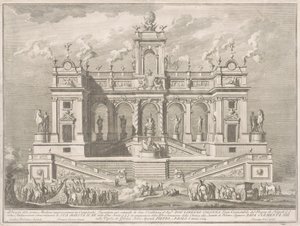 La Prima Macchina per la Chinea del 1764: Un Edificio Capitolino da Giuseppe Vasi, after Tommaso Catrani, after Paolo Posi