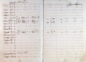 Doppia pagina della partitura musicale originale dell