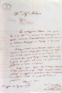 Lettera manoscritta di Giuseppe Verdi al sindaco di Bologna da Giuseppe Verdi