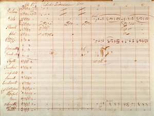 Pagina della prima edizione della partitura musicale di Un ballo in maschera, opera di Giuseppe Verdi