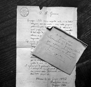 Domanda di ammissione di Verdi al Conservatorio, 22 giugno 1832 (inchiostro su carta)