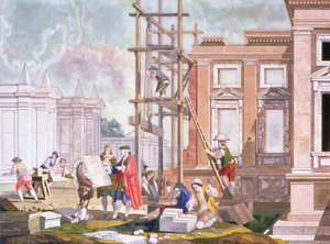 Architettura, da una serie di quattro che illustrano le Belle Arti da Giuseppe Zocchi