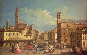 La Badia Fiorentina e il Palazzo del Podestà in Piazza di San Firenze, c.1754 da Giuseppe Zocchi