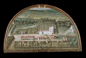 Veduta di Villa di Colle Salvetti vicino a Livorno da Giusto Utens