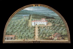 Veduta di Villa la Magia vicino a Pistoia, Italia da Giusto Utens