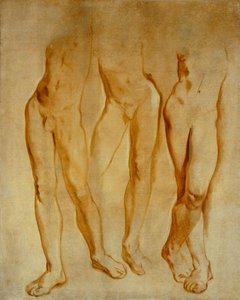 Tre studi di un nudo maschile da Glyn Warren Philpot