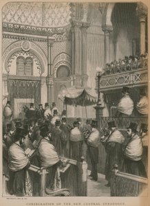 Consacrazione della Nuova Sinagoga Centrale (incisione) da Godefroy Durand