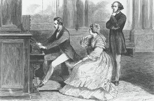Il principe Alberto di Sassonia che gioca davanti alla regina Vittoria e Felix Mendelssohn Bartholdy (1809-1847), Incisione