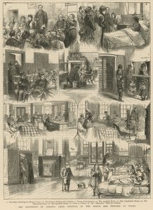 La riapertura del Charing Cross Hospital da parte del Principe e della Principessa di Galles (incisione)
