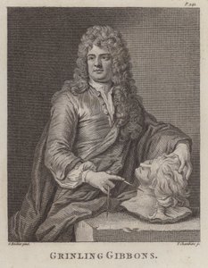 Grinling Gibbons, intagliatore e scultore inglese (incisione)