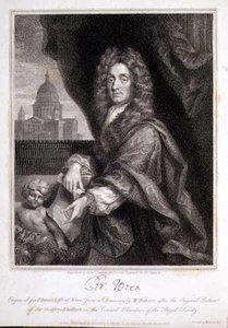 Ritratto di Christopher Wren inciso per 
