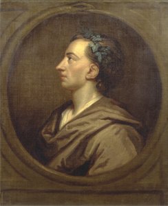 Alexander Pope (1688-1744) Profilo, coronato con edera da Godfrey (studio of) Kneller