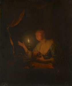 La Maddalena penitente a lume di candela da Godfried Schalcken
