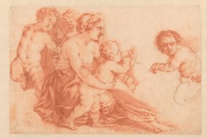 Donna con vari bambini (serie: Libro d