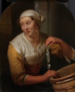 Donna che vende aringhe da Godfried Schalcken