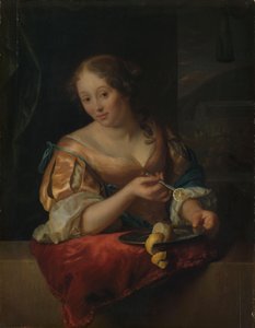 Giovane donna con limone da Godfried Schalcken
