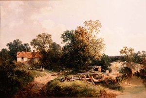 Bambini vicino a un ruscello