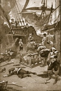 La battaglia di Camperdown, 29-31 luglio da Gordon Frederick (after) Browne