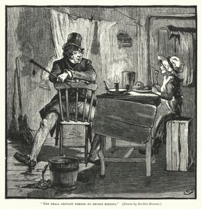 Il piccolo servitore non aveva bisogno di un secondo invito (incisione) da Gordon Frederick (after) Browne