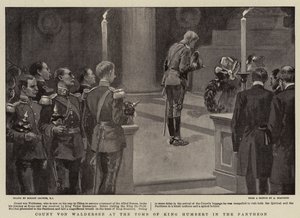 Conte von Waldersee alla tomba del re Umberto nel Pantheon