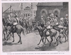 Il ritorno del generale Ian Hamilton a Pretoria: le sue forze sfilano davanti a Lord Roberts, 30 luglio 1900 da Gordon Frederick Browne