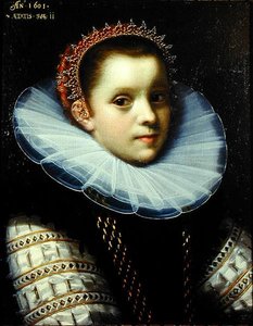 Ritratto di una giovane ragazza con un colletto da Gortzius Geldorp
