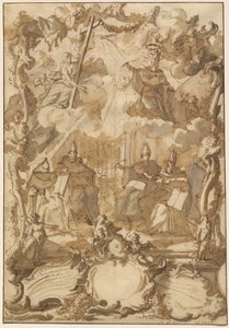 Un disegno di tesi con i Dottori della Chiesa da Gottfried Eichler the Younger