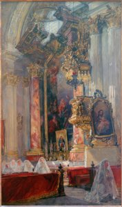 Interno della chiesa delle dame di Monaco