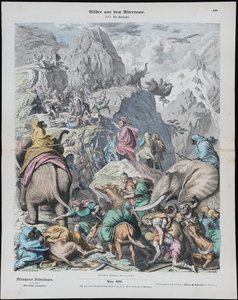 Annibale attraversa le Alpi da Münchener Bilderbogen da Gottlob Heinrich Leutemann
