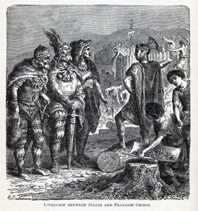 Intervista tra Giuliano e i capi franchi, 1882 da Gottlob Heinrich Leutemann