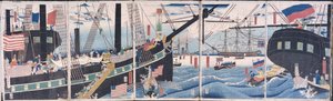 Navi straniere a Yokohama da Gountei Sadahide