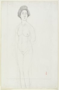 Disegno di un nudo in posa frontale, inizio XX secolo