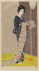 Donna in un kimono estivo (Kaso no musume) era Taisho, agosto 1920