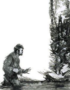 Alexander Mackenzie viene minacciato dagli indiani mentre guadagna un fiume da Graham Coton