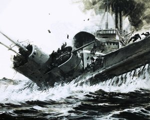 Nel 1930, nei mari della Cina, il piroscafo Yuta, con le sue 2.000 tonnellate di stazza, si scontrò con il sottomarino Poseidon. da Graham Coton