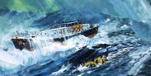 Scialuppa di salvataggio che salva un uomo in mare da Graham Coton