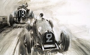 Tim Birkin alla guida a Brooklands da Graham Coton