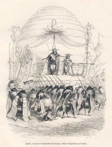 La regina delle api e il suo esercito. Vignette illustrate da JJ Granville. Incisione firmata Andrew, Best e Leloir nella parte intitolata "Viaggio di un passero di Parigi" scritto da George Sand in "Scene della vita privata e pubblica degli animali". Pari da Grandville