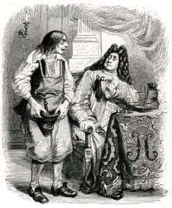 Le savetier et le financier: favola di La Fontaine illustrata da Grandville da Grandville (1803 47)