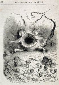 Les amours de deux bêtes (mostro spaventoso) - in "Animali dipinti da loro stessi: vita privata e pubblica degli animali" di Grandville, capitolo di Honoré de Balzac, ed. Hetzel da Grandville