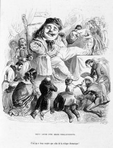 Deridere il potere di un critico drammatico. Caricatura in "Jérôme Paturot in cerca di una posizione sociale" di Louis Reybaud da Grandville