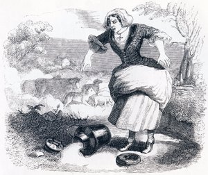 La lattaia e il vaso di latte da Grandville