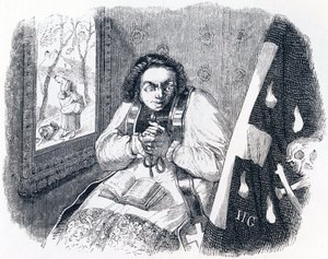 Il curato e la morte - Favole di La Fontaine da Grandville
