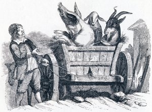 Il maiale, la capra e la pecora (Le cochon, la chèvre et le mouton) - Favole di La Fontaine da Grandville