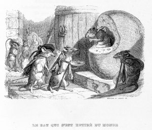 Il topo che si ritirò dal mondo - in "Favole" di La Fontaine, ill. di Grandville