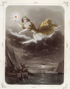 Le stelle: Donna che rappresenta "La stella del marinaio" - di Grandville