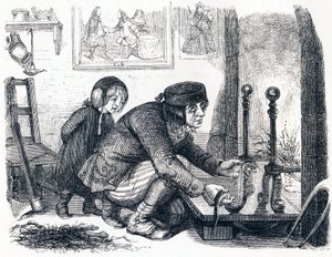 Il villano e il serpente - Favole di La Fontaine da Grandville