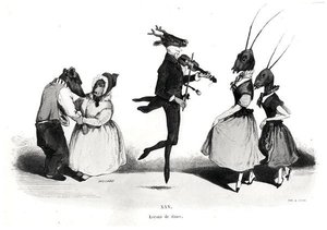 Una coppia di cani, dalla serie Les Metamorphoses du Jour da Grandville