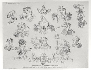 Esercizi Calligrafici, 1832 da Grandville